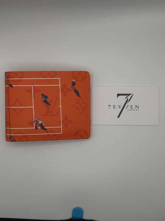 Brick Red Tennis Slender Wallet