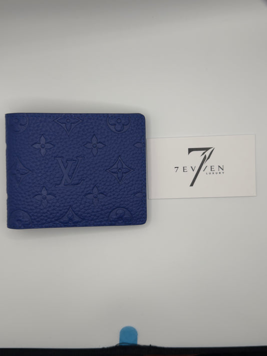 Blue Taurilliion Leather Multiple Wallet