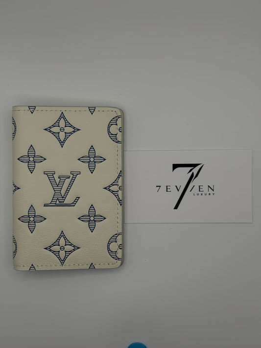 Monogram Shadow White Pocket Organizer
