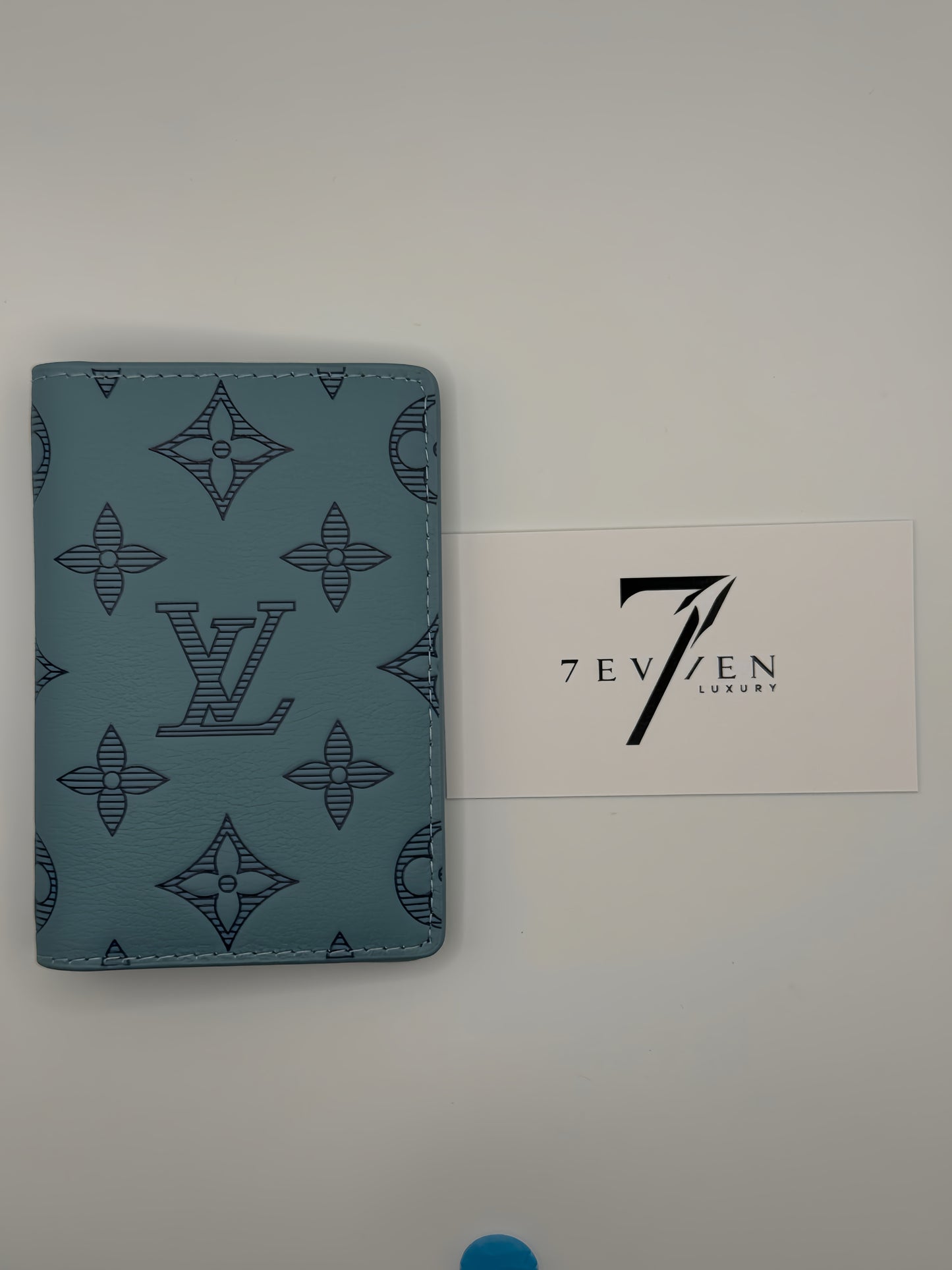 Monogram Shadow Sky Blue Pocket Organizer