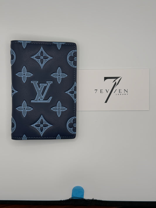 Monogram Shadow Navy Blue Pocket Organizer